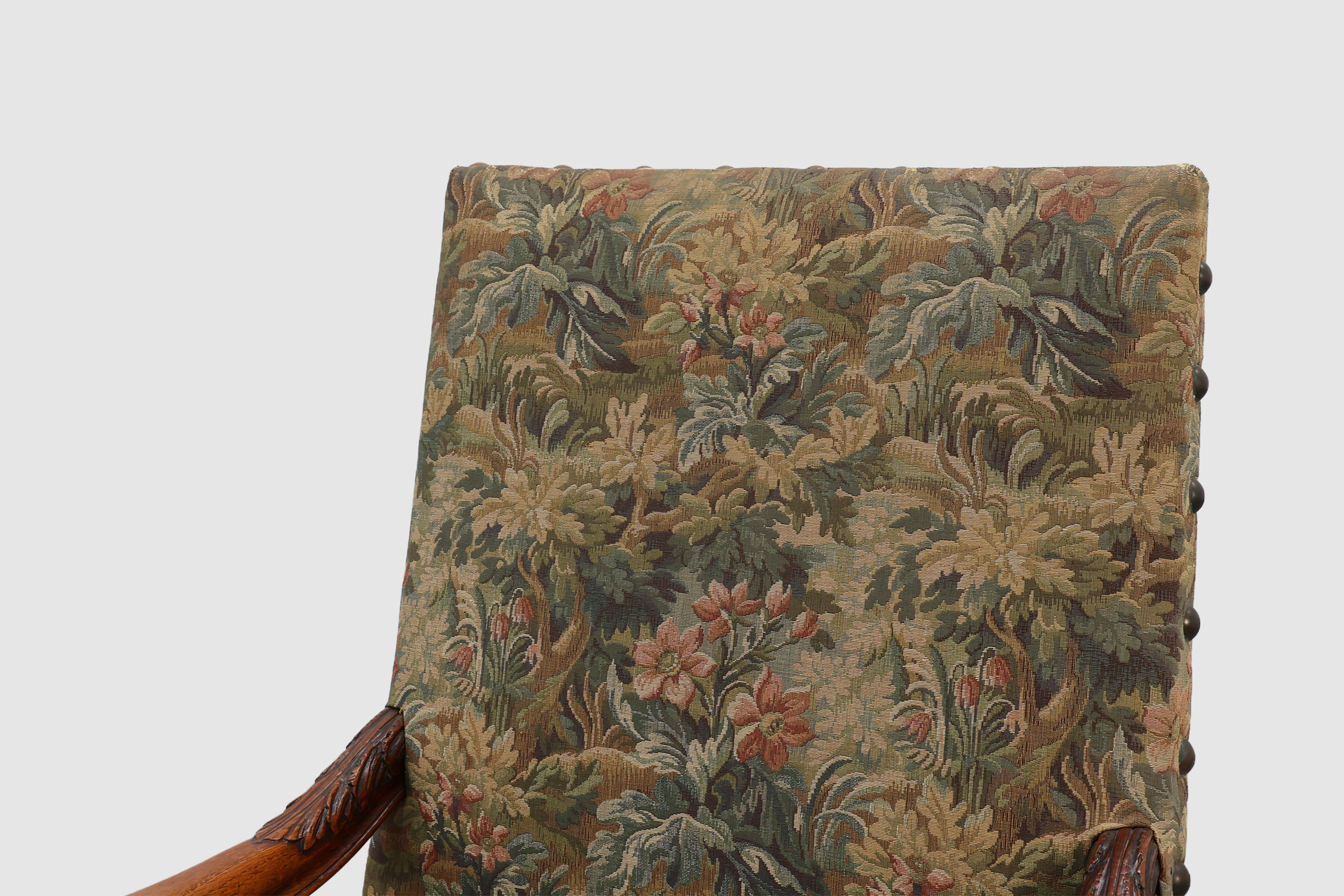 Antique armchair in walnut with tapestry upholstery, UK 17th centurythumbnail